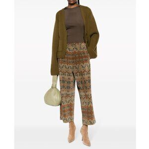 Patterned Wide-Leg Pants